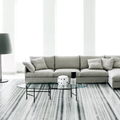 Divano con penisola Chemise in tessuto di Living Divani