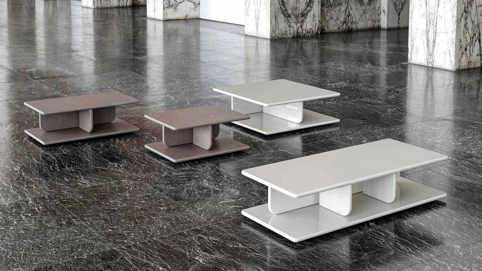 Tavolino Eddie in laccato o legno di Frigerio
