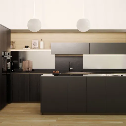 Render cucina con isola frontale