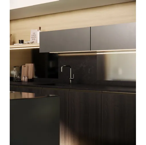 Render dettaglio cucina con isola