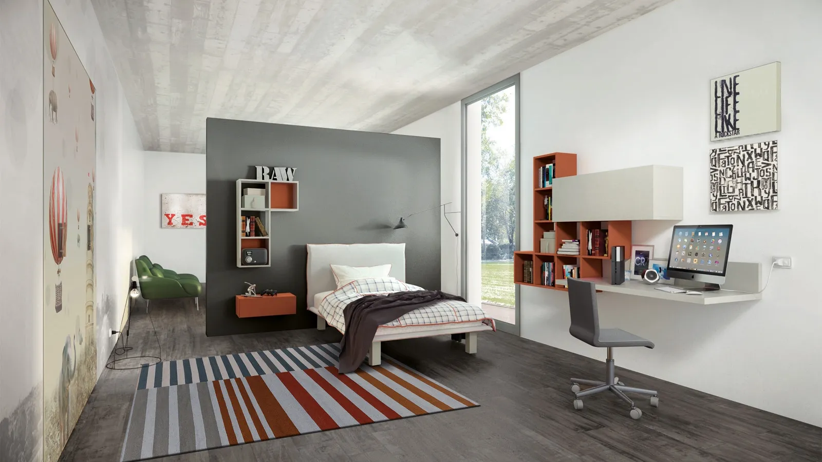 Cameretta ad un letto con ampia zona studio Comp 341 di Tumidei