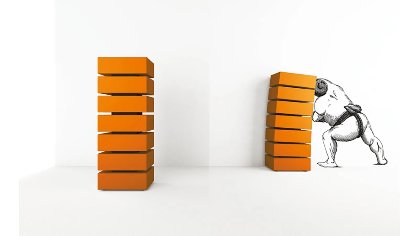 Cassettiera NYC & Pisa in legno laccato di Minotti Italia