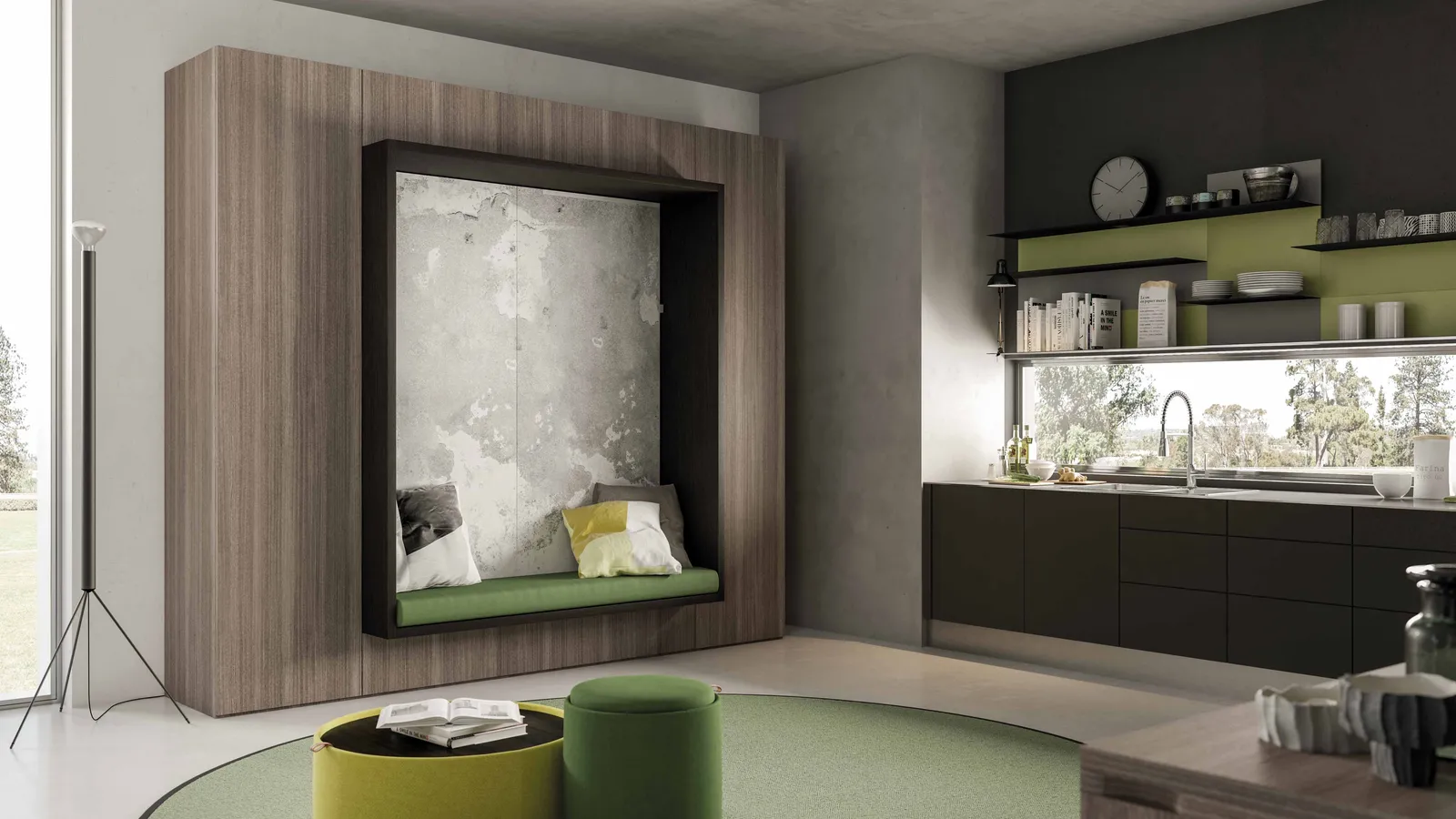 Letto a scomparsa Alcova System Comp 255 di Tumidei