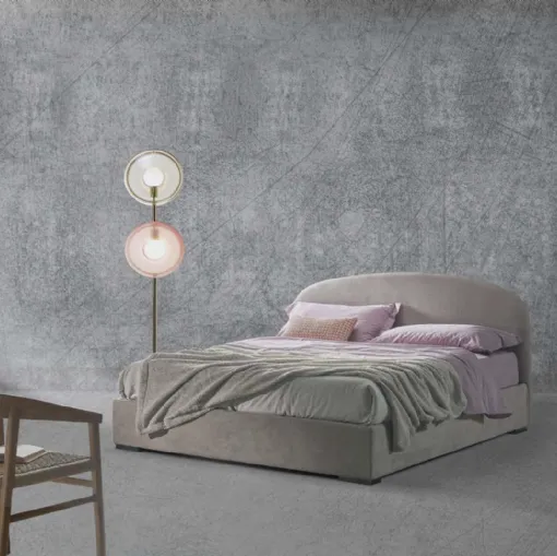 Letto in tessuto con testiera sagomata Andromeda di Lettissimi