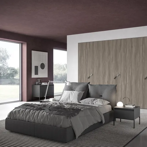 Letto in tessuto imbottito Cozy di Tumidei