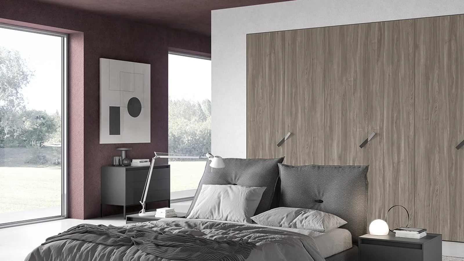 Letto in tessuto imbottito Cozy di Tumidei