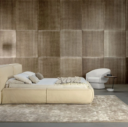Letto Fluff in pelle di Bonaldo