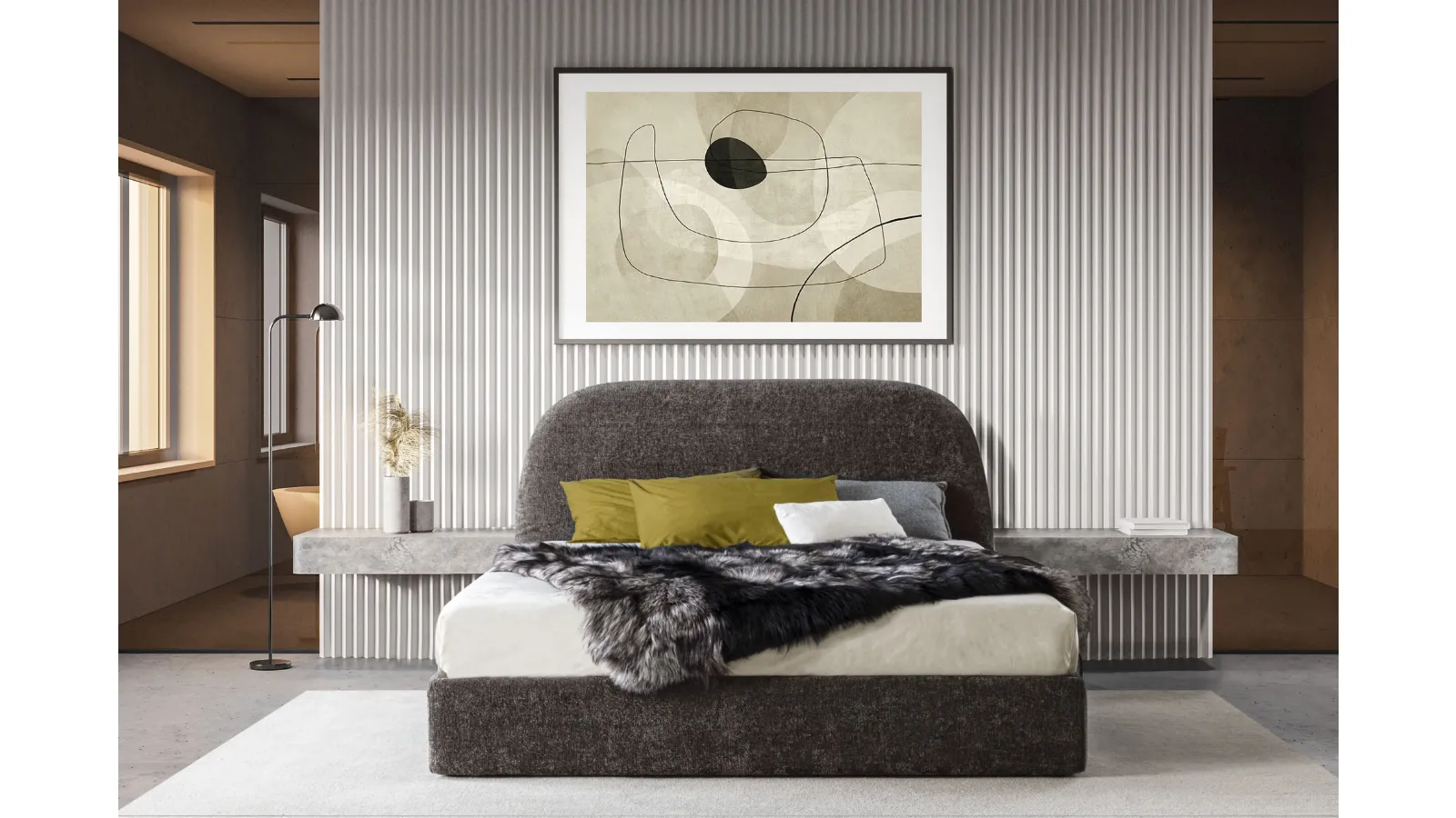Letto in tessuto imbottito Gilbert Fox Italia