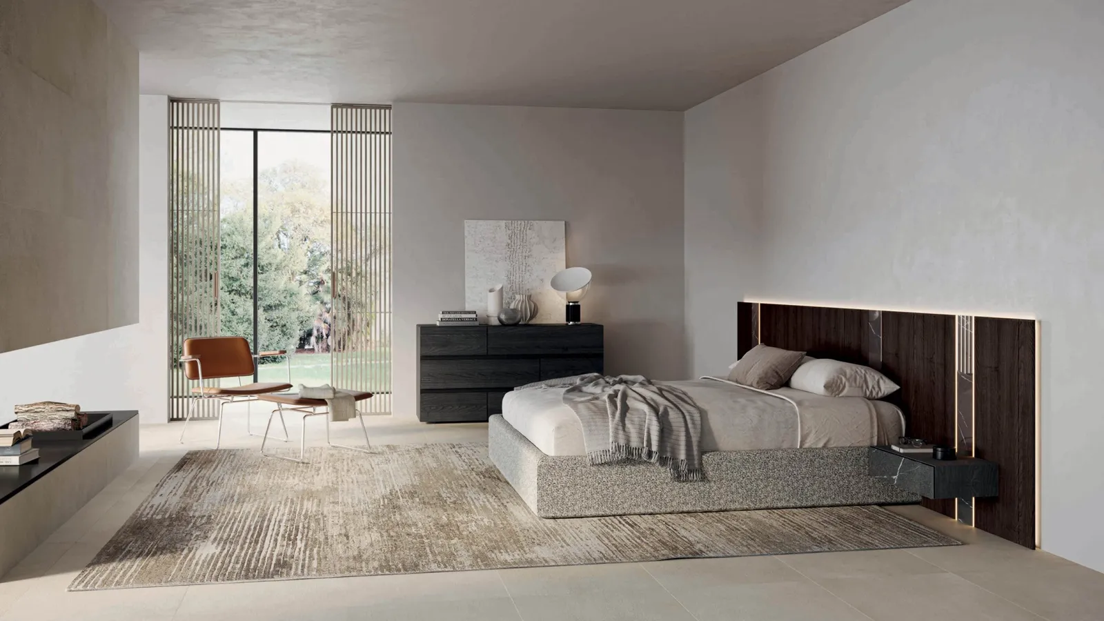 Letto Mill con testiera boiserie 02 di Tumidei
