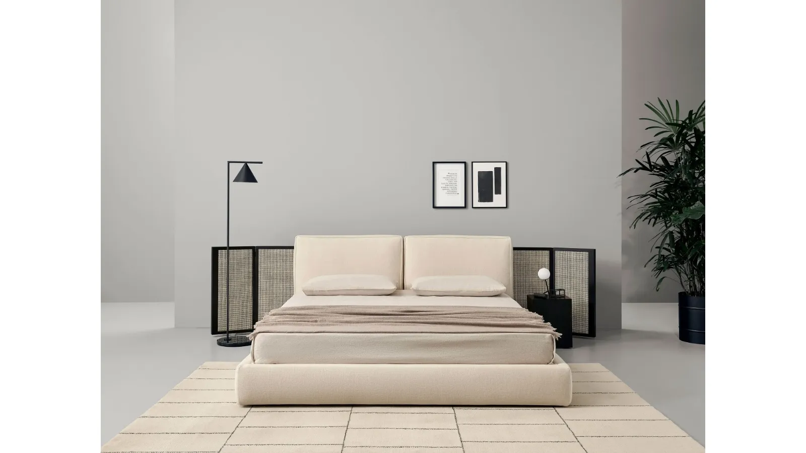 Letto in tessuto imbottito Byron di Porro