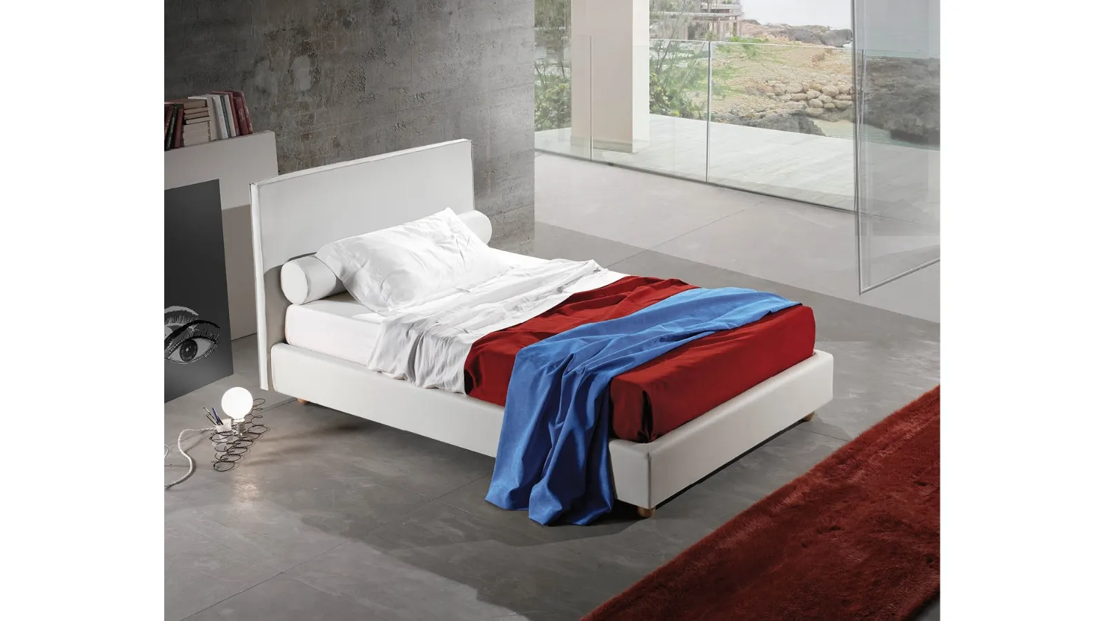 Letto singolo Vela Liscio di Lettissimi 