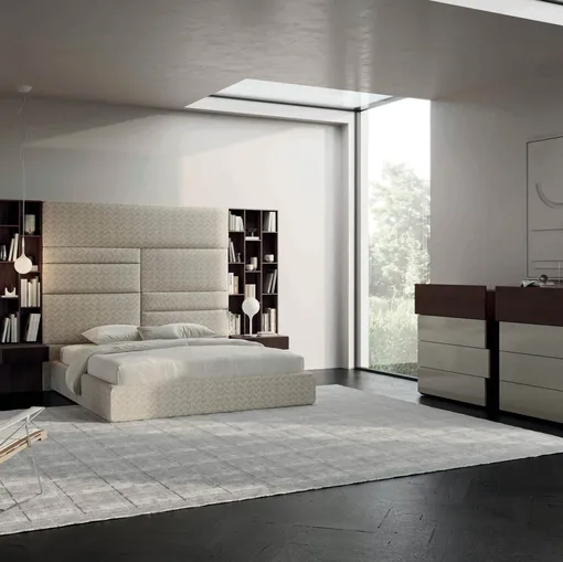 Letto in tessuto con testiera Nest 02 di Tumidei
