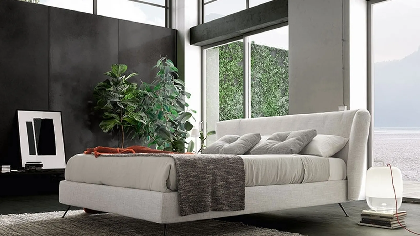 Letto con testiera e box contenitore Duke High di Valentini