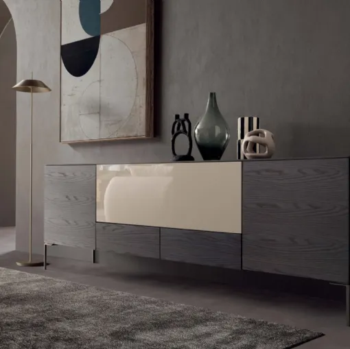Madia I-Modul Art in legno e laccato lucido di Presotto