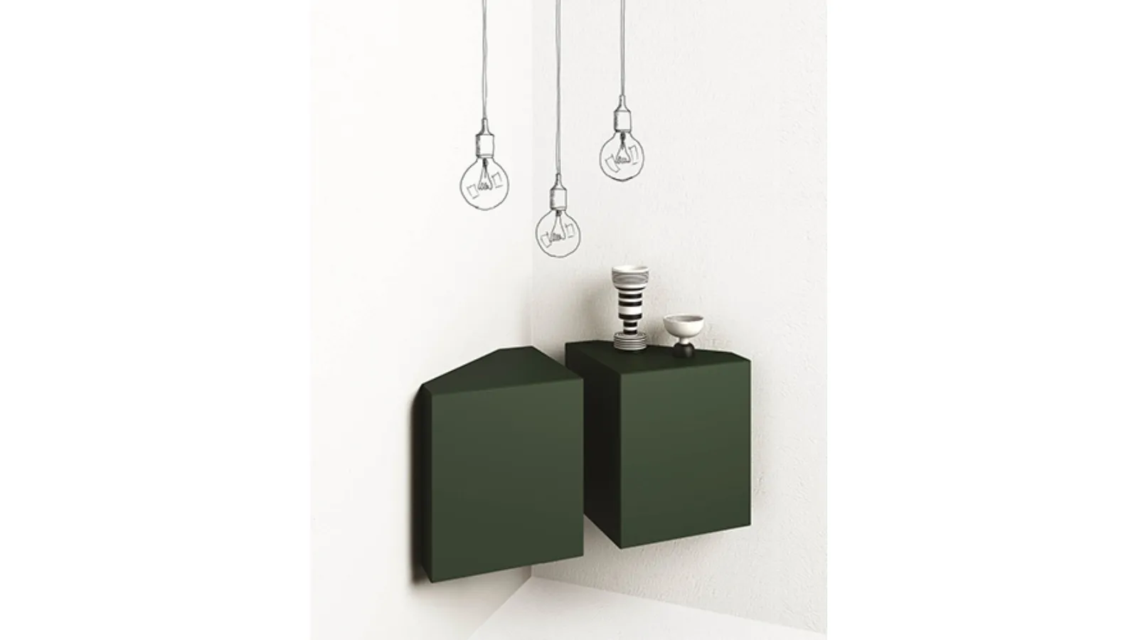 Mobile sospeso Ang laccato Verde di Minotti Italia