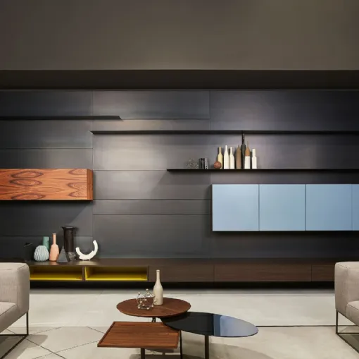 Parete Attrezzata Modern Living 09 in legno e laccato di Porro