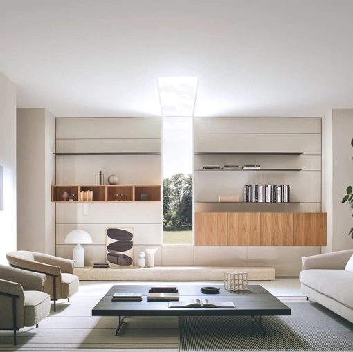 Parete Attrezzata Modern Living 13 in laccato lucido e legno di Porro