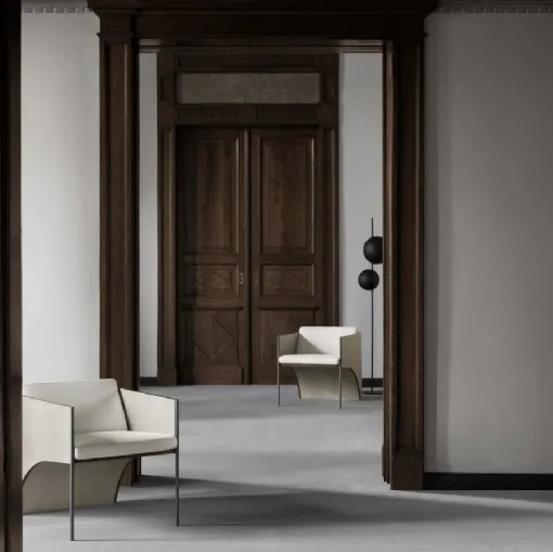 Poltrone di design in legno e tessuto Ark di Living Divani