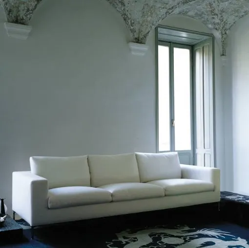 Divano lineare Box in tessuto di Living Divani