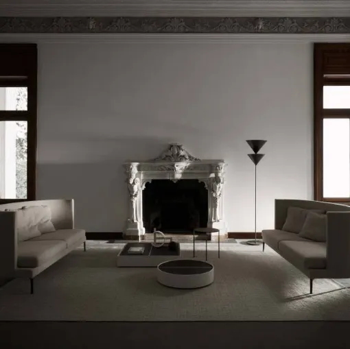 Divano lineare con schienale alto dalla linea curva Clan di Living Divani