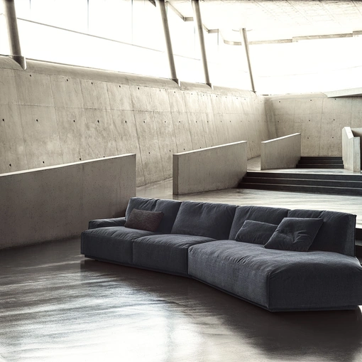 Divano lineare Dao Soft in tessuto imbottito di Frigerio