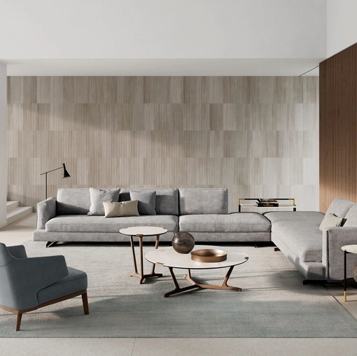 Divano angolare Davis Style in tessuto imbottito di Frigerio