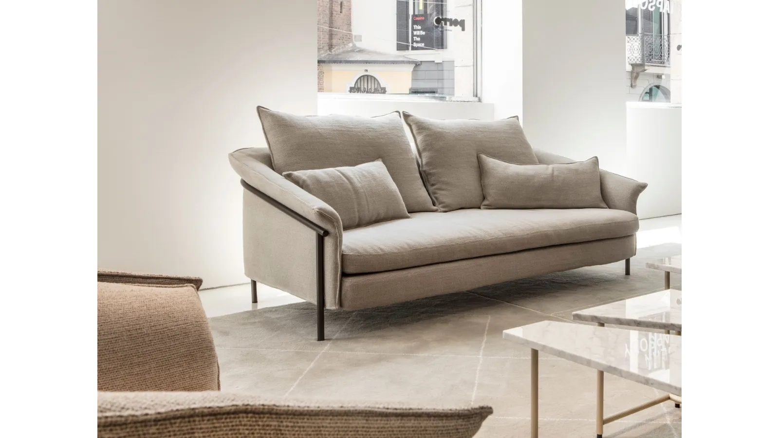 Divano lineare in tessuto Kite Sofa di Porro