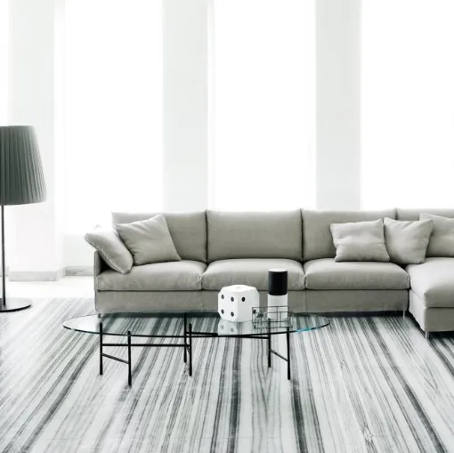 Divano con penisola Chemise in tessuto di Living Divani