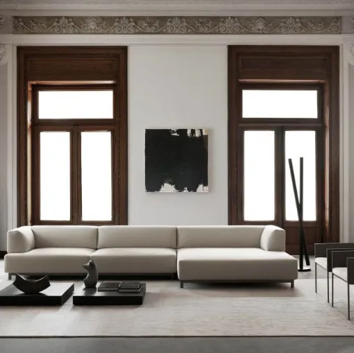Divano con penisola Metroquadro di Living Divani