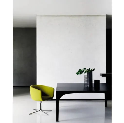 Sedia Mini Jelly in tessuto con base in acciaio cromato di Living Divani