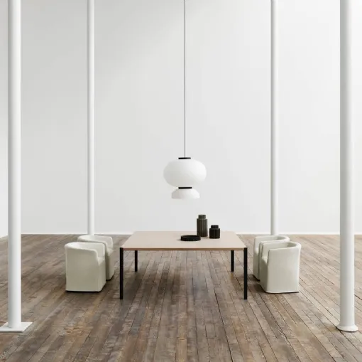 Tavolo quadrato in rovere naturale Graft di Living Divani