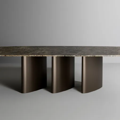 Tavolo Louver con top in marmo di Bonaldo