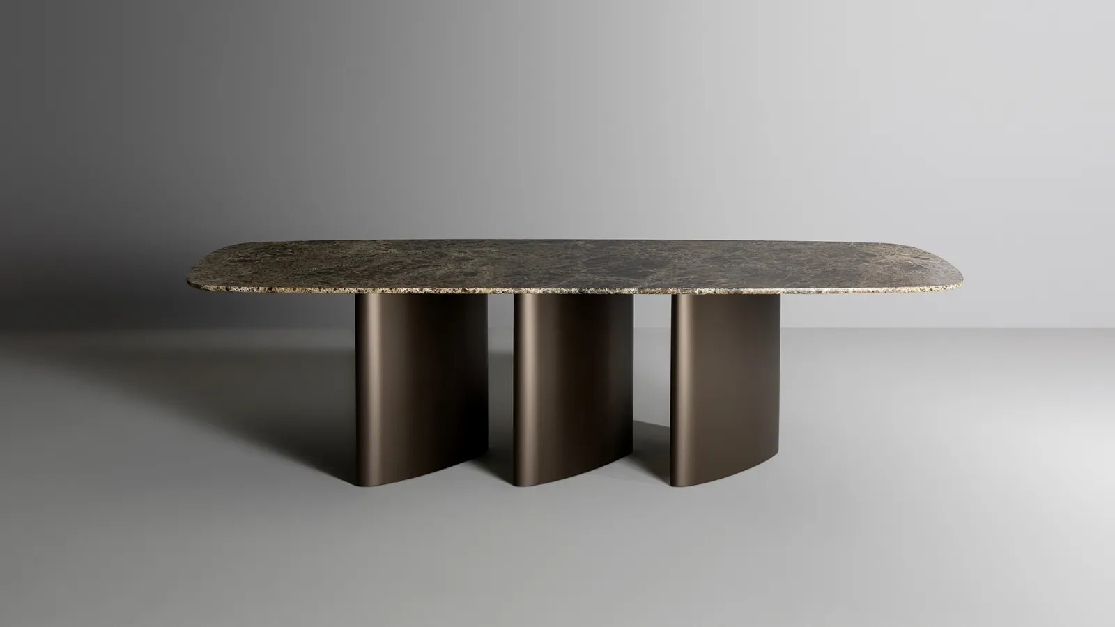 Tavolo Louver con top in marmo di Bonaldo