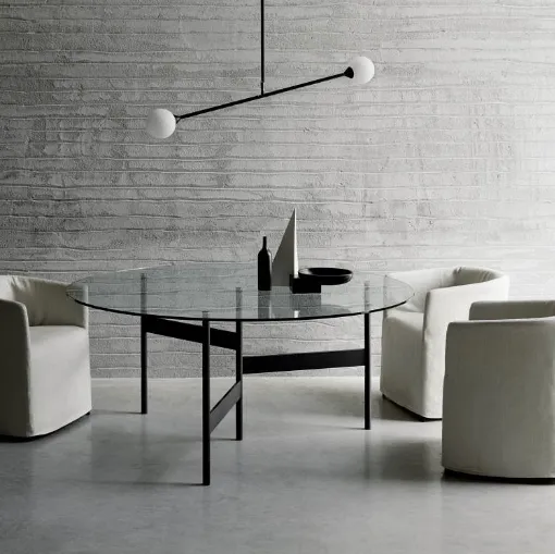Tavolo Notes con top in Vetro di Living Divani