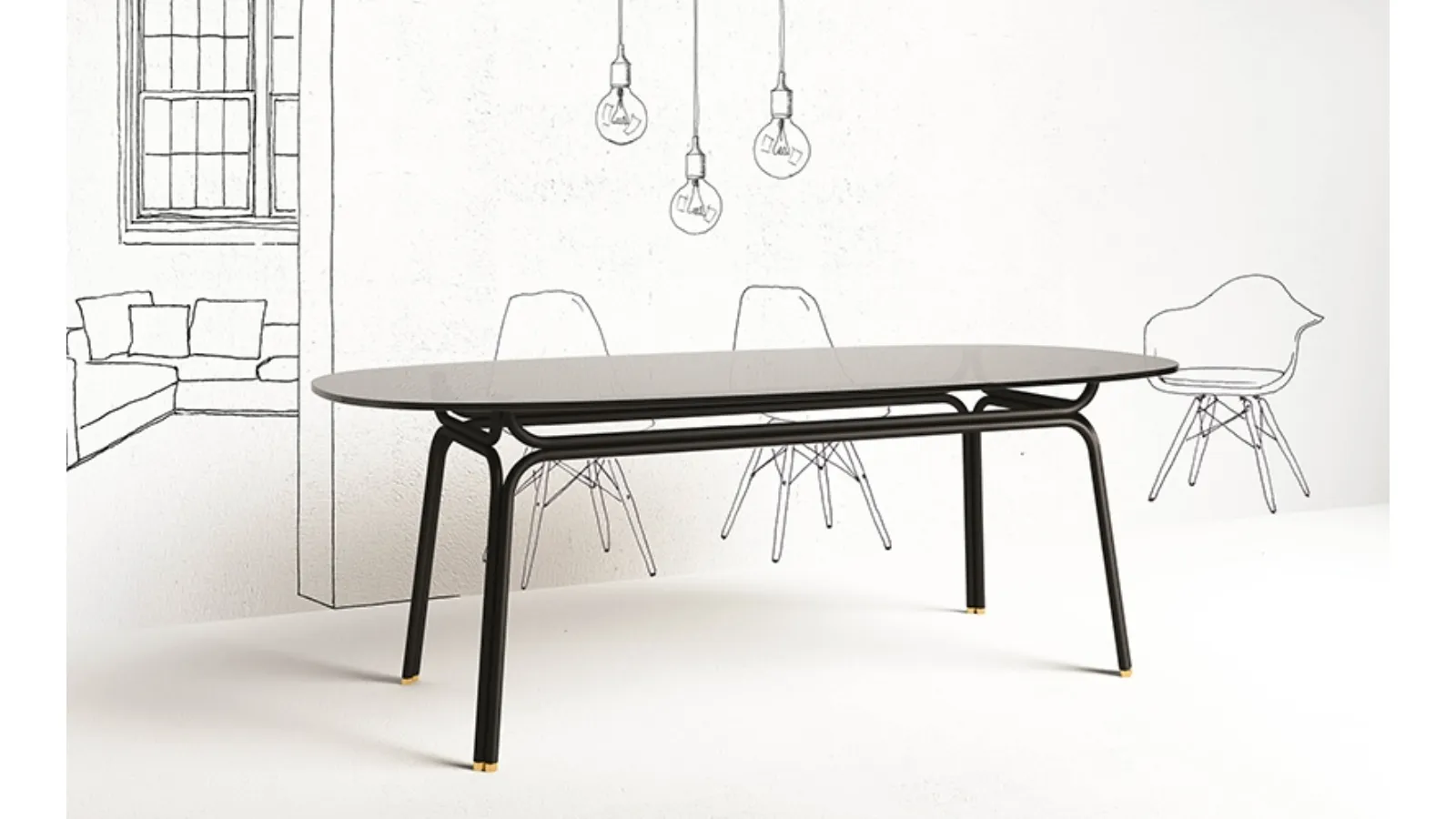 Tavolo Tubi di Minotti Italia