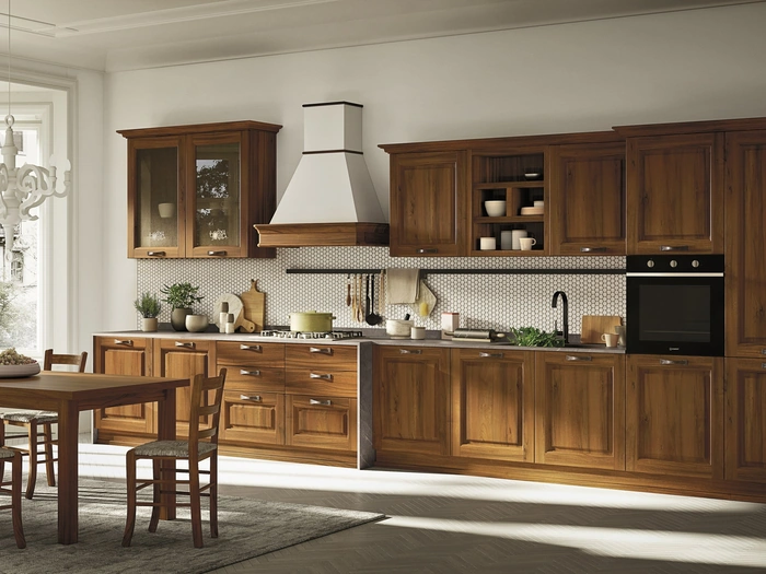 Cucina classica Easy Classic 003 Ar-Due in legno con composizione lineare