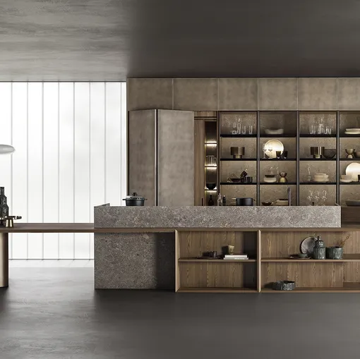Cucina Design con isola Contrasto Collection di Mittel