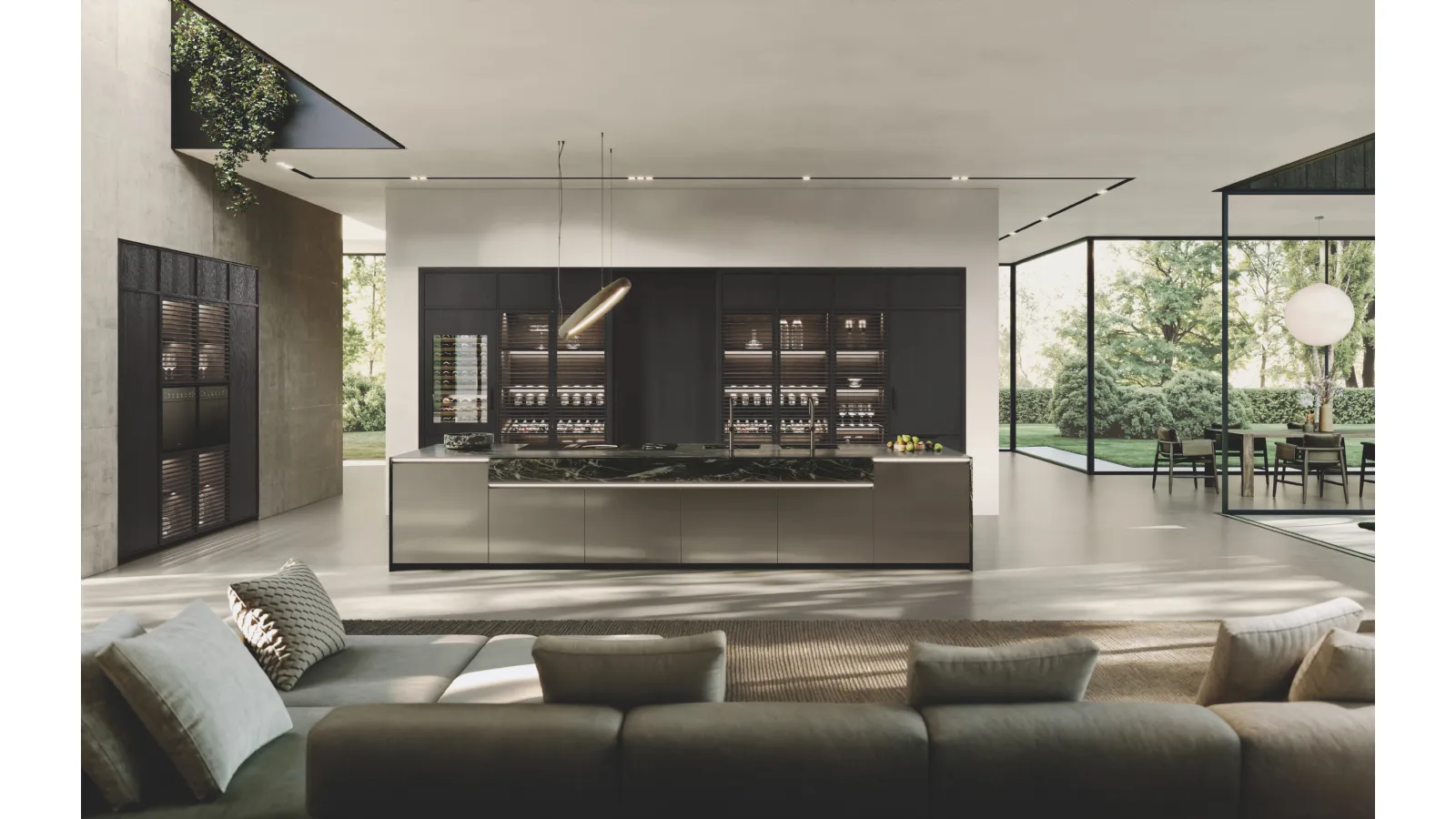 Cucina Design con isola Hily Legno di Binova