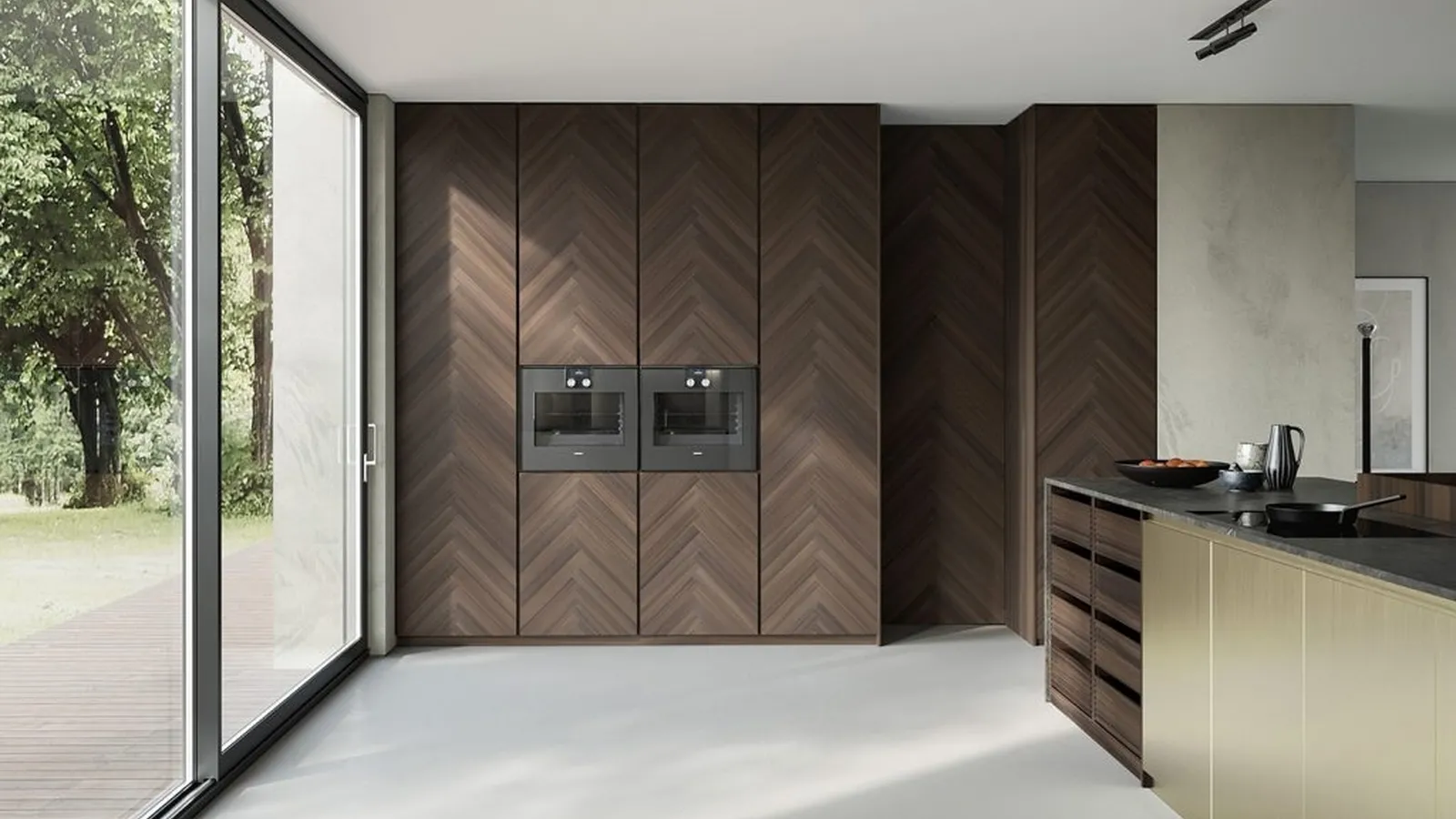 Cucina Design Ritmo Collection in legno e laccato di Mittel