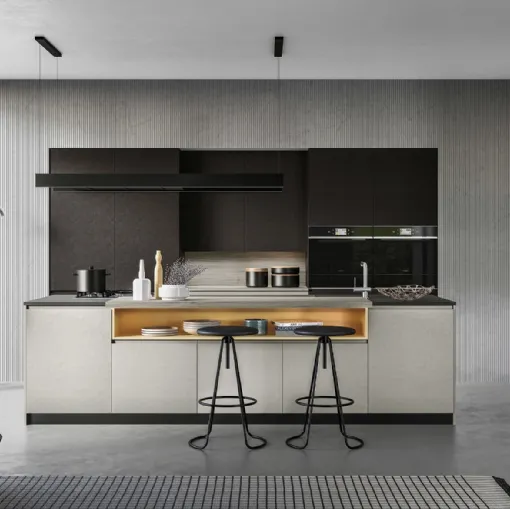 Cucina Moderna con isola  J22 002 effetto resina di Ar-due