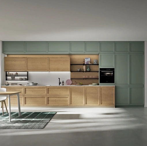 Cucina Moderna lineare Kyoto 08 in rovere e laccato di Ar-due