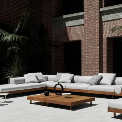 Tavolino in legno di Teak Kasbah Low Table di Living Divani